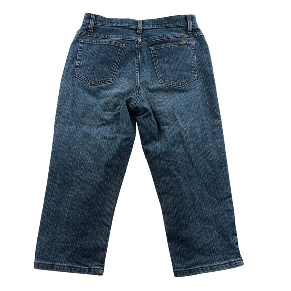 Lee Riders Womens Capri Jeans Size 8M Blue Denim Cropped Relaxed Fit Casual - Picture 2 of 14